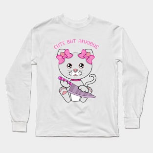 Cute bur anxious, cute cat Long Sleeve T-Shirt